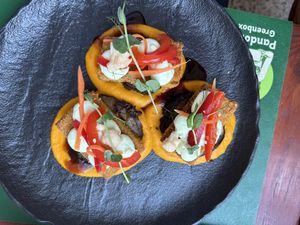 Crispy tempeh- so tender and fresh  at Pandora Greenbox in Split