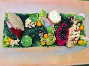 Mixed starter plate at Pandora Greenbox in Split