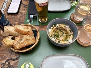 Hummus not Foccacia  at Pandora Greenbox in Split