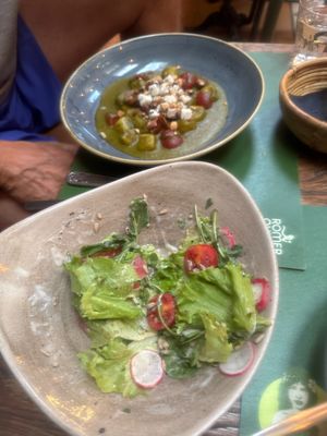 Salad and gnocchi at Pandora Greenbox in Split