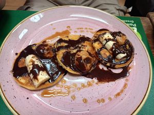 Chocolate pancakes at Pandora Greenbox in Split