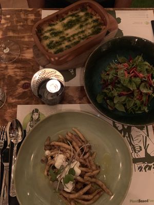 Lasagna and all the mushrooms! 😍 at Pandora Greenbox in Split