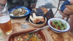 Mousakka and truffle pasta at Pandora Greenbox in Split