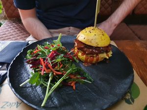 Yummy burger at Pandora Greenbox in Split