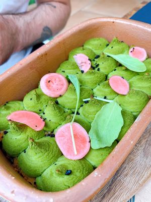 Vegan shepherds pie with Seitan at Pandora Greenbox in Split