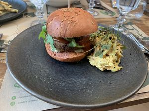 Vegan burger  at Pandora Greenbox in Split