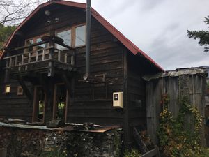 Outside the cafe at Cafe Goryo in Furano