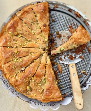 Vegan Organic Dark Chocolate Baklava at Olive Press Eatery in Metuchen