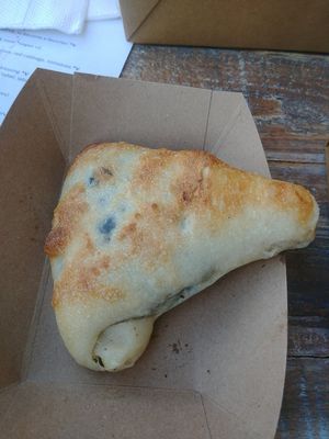 Spinich pocket at Olive Press Eatery in Metuchen