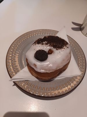 Vegan oreo doughnut at The MokaPot House in East London