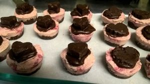 Raw Vegan Mini Cheesecakes - peppermint & chocolate brownie - bite size - super yummy! at Green Wave Cafe in Plantation