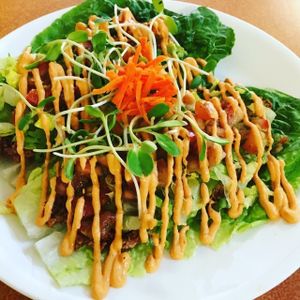 Lettuce Boat Tacos at Green Wave Cafe in Plantation