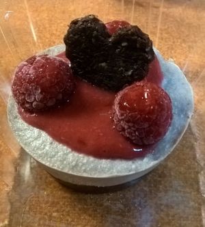 Raw Vegan Raspberry Mini Cheesecakes - Dairy Free Gluten Free No Refined Sugars at Green Wave Cafe in Plantation