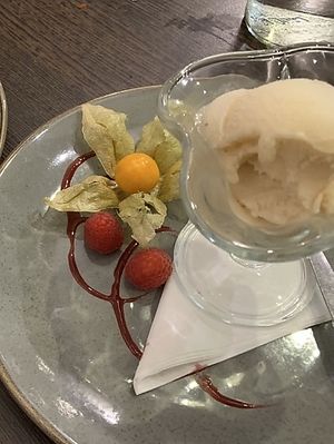 Vegan vanilla ice cream  at Milan in Wooler