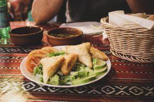 vegetable sambousek at My Mom's Recipe in Wadi Musa