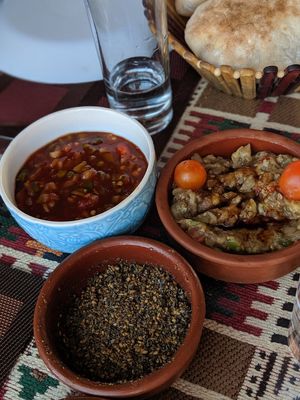 Turkish salad, baba ganooj, zatar at My Mom's Recipe in Wadi Musa