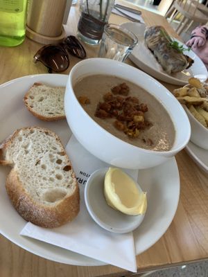 Cauliflower soup   at The Weston Restaurant in Wakefield