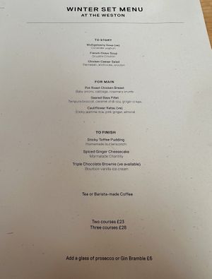   at The Weston Restaurant in Wakefield