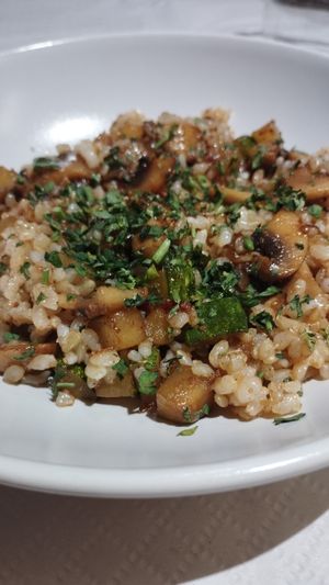 Arroz con setas y calabacín at El Parral in Vitoria Gasteiz