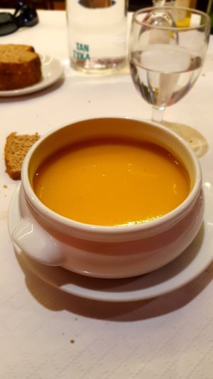 Crema de calabaza (vegano) at El Parral in Vitoria Gasteiz