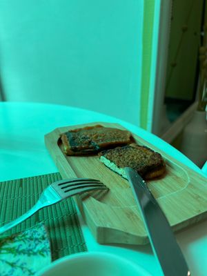 Kinda fish (tofu in seaweed) Bit too salty   at Dr Veggie in Yerevan