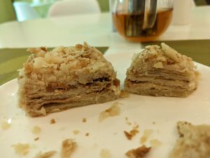 Napoleon cake at Dr Veggie in Yerevan