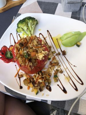 Stuffed pepper with rice   at Paula's Bistro in Funchal