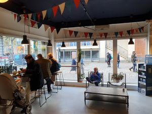 Window seating at Open House Deli in Winchester