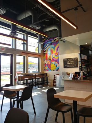 Seating at honeygrow in Reston