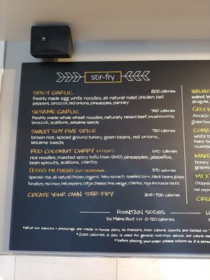 Menu 1 of 2: clearly labeled at honeygrow in Reston
