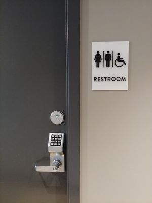 Restroom at honeygrow in Reston