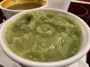 Mushy peas   at Laura's Fish Bar in Whitley Bay