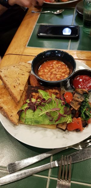 Vegan breakfast at The Lift Up in Manchester