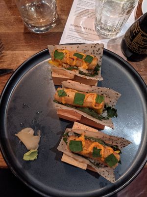 Tofu sushi tacos - delicious but not filling enough at Earls Kitchen + Bar in Edmonton