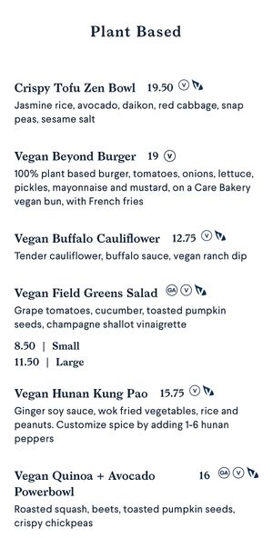 Plant based menu   at Earls Kitchen + Bar in Edmonton
