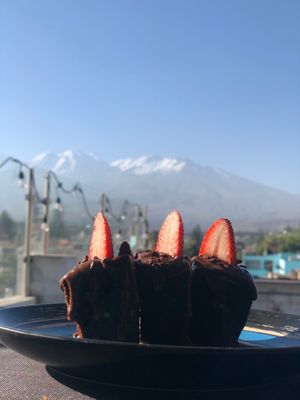 Brownie vegano at Mi Kcao in Arequipa