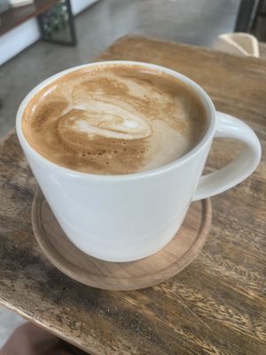 Soy flat white. Unlike any coffee I’ve had in SL, really tasty!  at Kaffi Arugam Bay in Arugam Bay