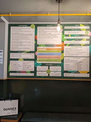 Menu Board at Umi Falafel - North City in Dublin