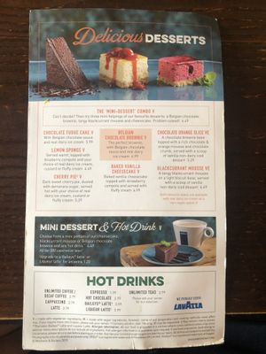 Dessert menu 1 at Harvester in Dudley