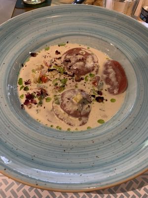 Vegan ravioli  at Paneri in Rhodes