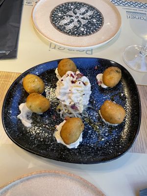 Salty loukoumades  at Paneri in Rhodes