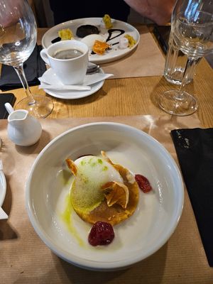 Sweet touch, vegan dessert with sorbet at Paneri in Rhodes