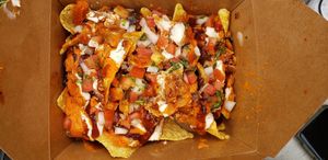 Bbq tofu nachos at Mattie's Vegan Eats in Kansas City