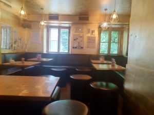 Inside seating area at ERICH in Vienna