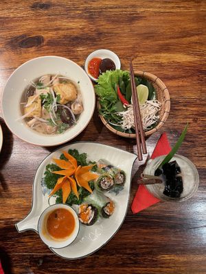 Pho, Rolls  at Shamballa Vegetarian Restaurant & Tea House in Ho Chi Minh City