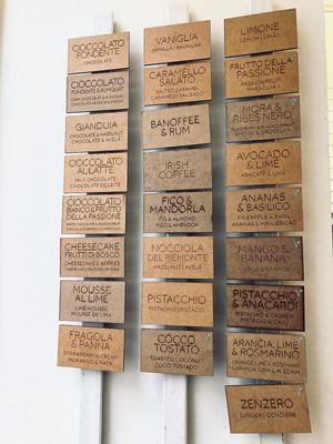 I gusti vegan disponibili. at Gelataria COSI in Coimbra