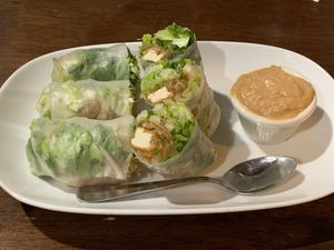 Fresh spring rolls w tofu at Thai Diner in Lawrence