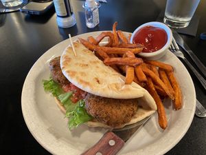 Falafel pita at The Dish Cafe in Daniels