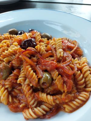 Pasta dish at Caffi Glass at Caffi Glas in Penrhyndeudraeth