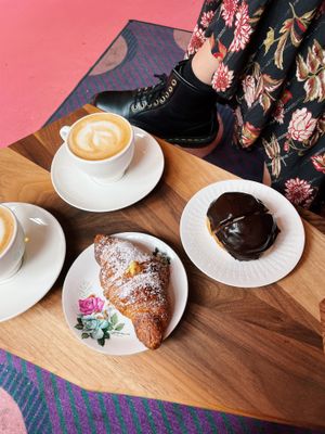 Amazing pastries and delicious coffee! With pea milk! at Life's a Peach in Utrecht